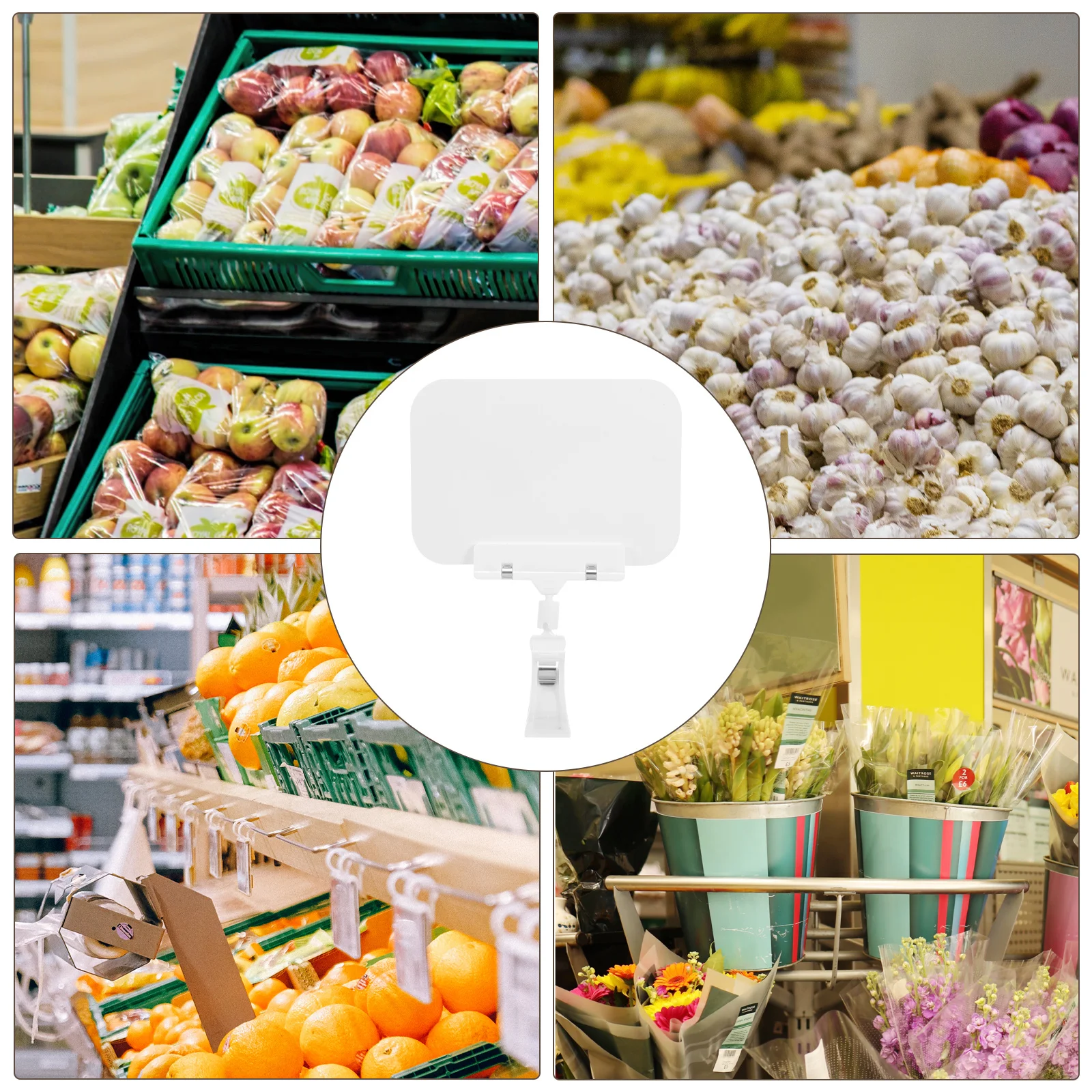 10 pcs Waterproof Price Tag Holder Small Sign Display Clip For Store Retail Merchandise Advertising Plastic Sign Holder Stand