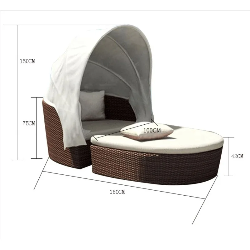 Outdoor rattan sofa courtyard creative leisure terrace outdoor balcony garden open-air aluminum rattan chair three-piece set