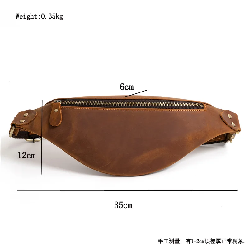 Waist Bag Men Genuine Leather Fanny Pack Male Belt Bag Luxury Waist Back Packs Travel Sling Chest Phone Pouch Cross Body Bum Bag
