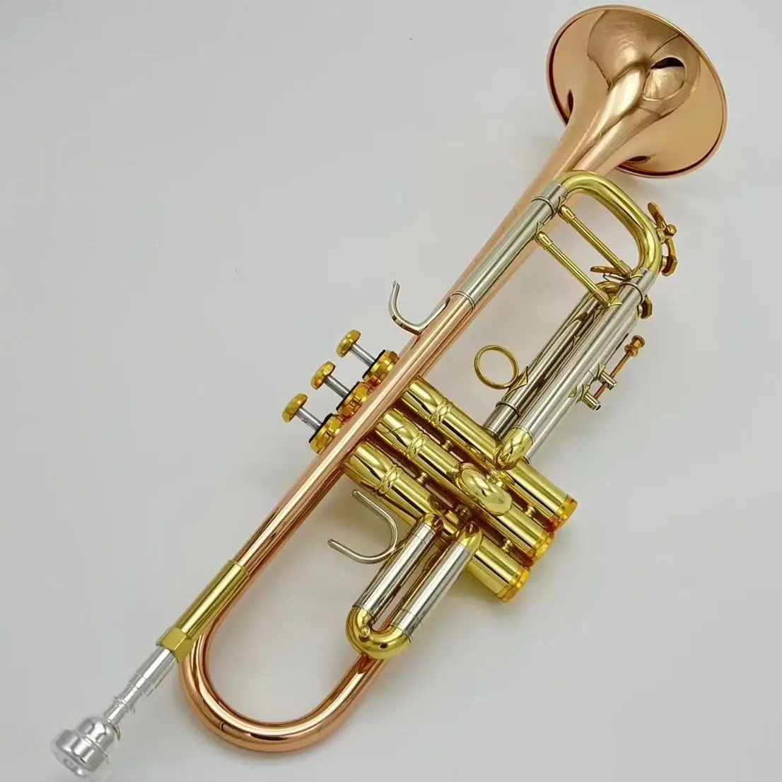 American brand double-scale copper trumpet surface gold-plated B-key professional trumpet original three-tone horn instrument