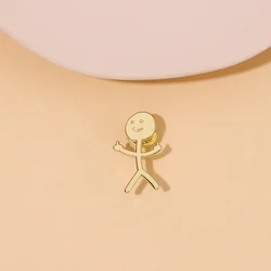 Face Middle Finger Pin Matchman Graffiti Brooch Metal Badge Schoolbag Pin For Clothing Decorations Medal Jewelry Gift