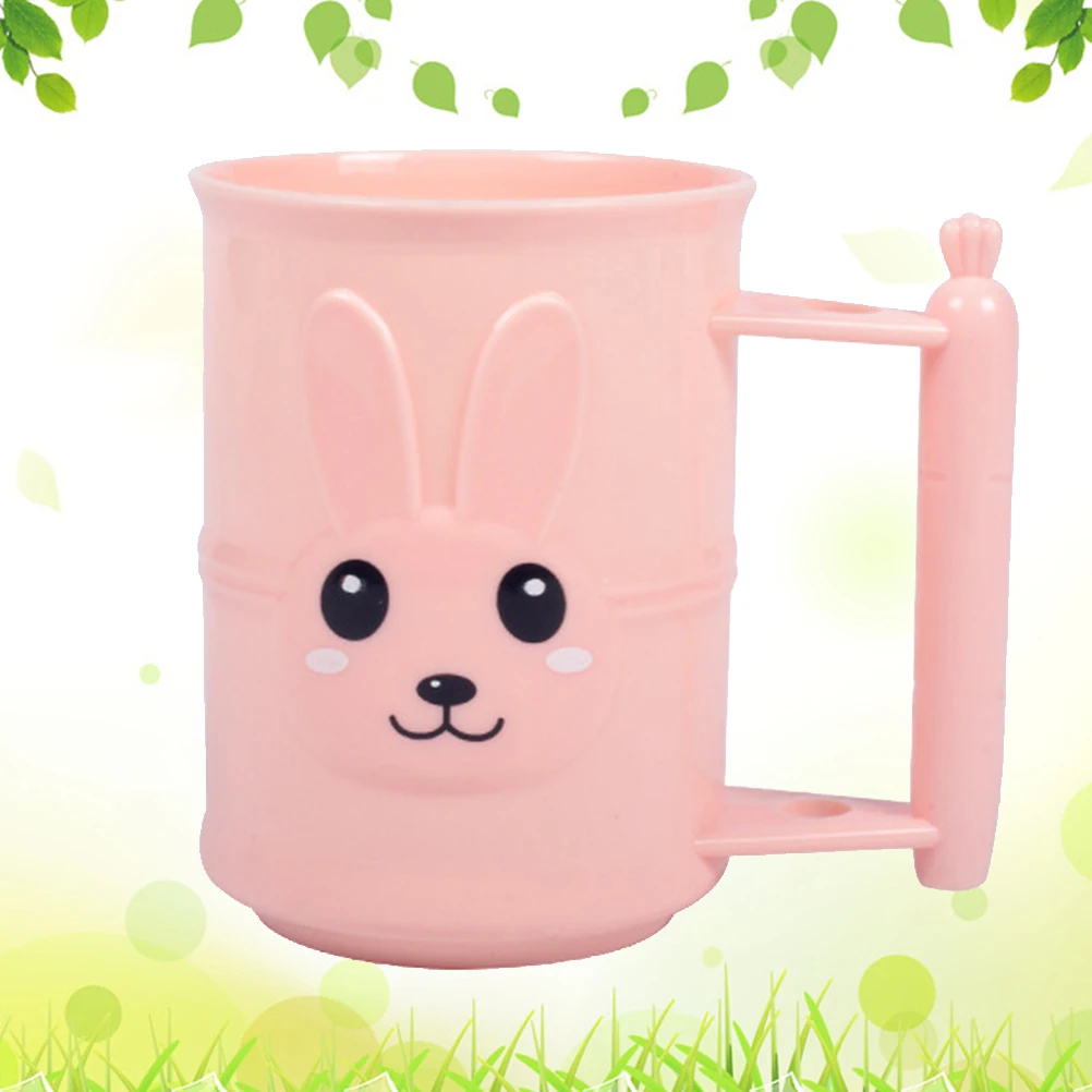 

Cartoon Rabbit Toothbrush Cup Travel Tumbler Mug Pink Child Lightweight Portable EcoFriendly Plastic BathroomJuiceTeaMilkCup