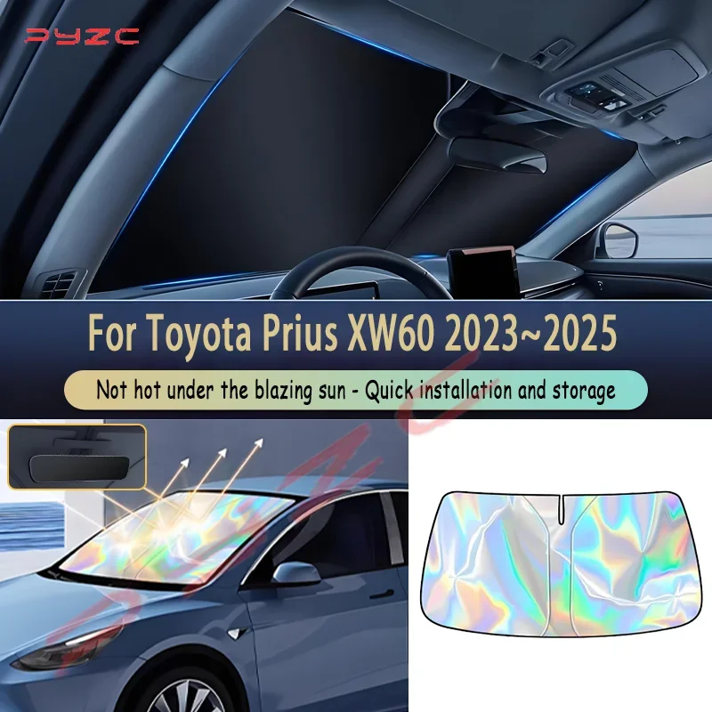 

Auto Parts For Toyota Prius XW60 2023~2025 2024 Car Front Window Sun Visor Blocks UV Refletive Parasol Sunshade Protector Cover