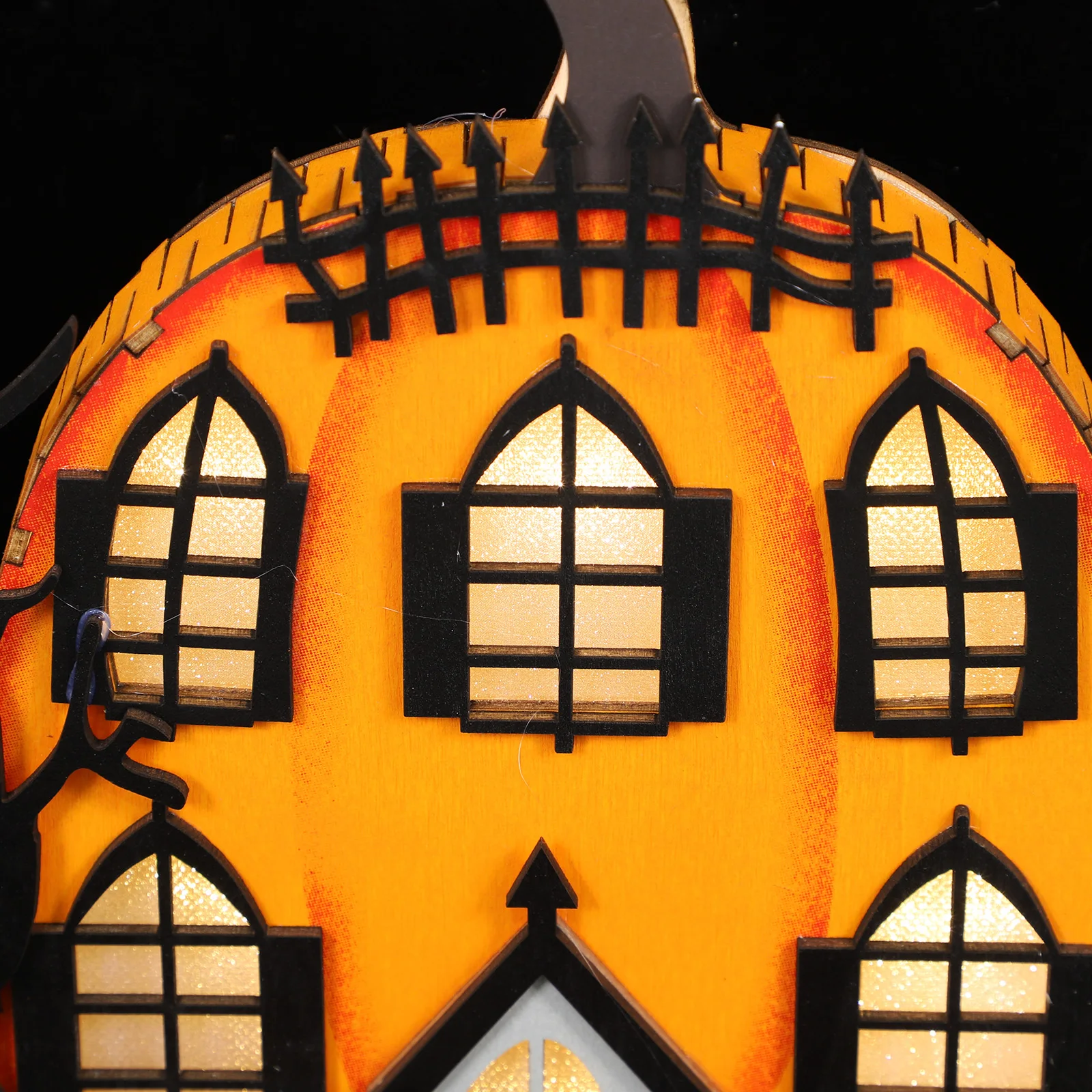 

Wooden Pumpkin House Decoration Unique Design Bright Color Non Fading Inkjet Technology Mini Model Home Decor Tabletop Adornment