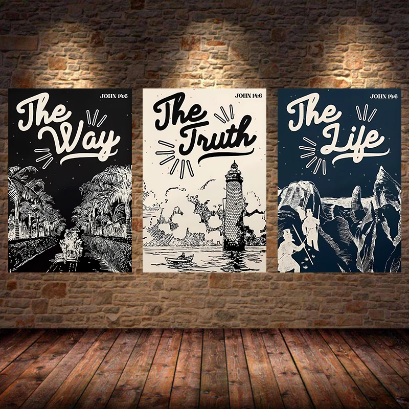 The Way The Truth The Life Jesus Bible Christian Art Poster Canvas Painting Wall Prints Picture for Living Room Home Decor