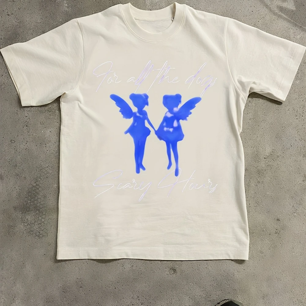 Drake Scary Hours Album Cover T-Shirt aus schwerer Baumwolle, lässiges Herren-T-Shirt mit Rundhalsausschnitt für den Sommer