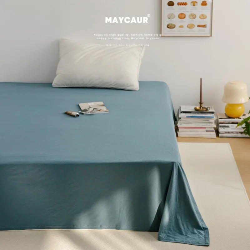 

Class A Tianzhu cotton mattress, pure cotton bed sheet single piece, knitted solid color cotton mother and baby sleeping