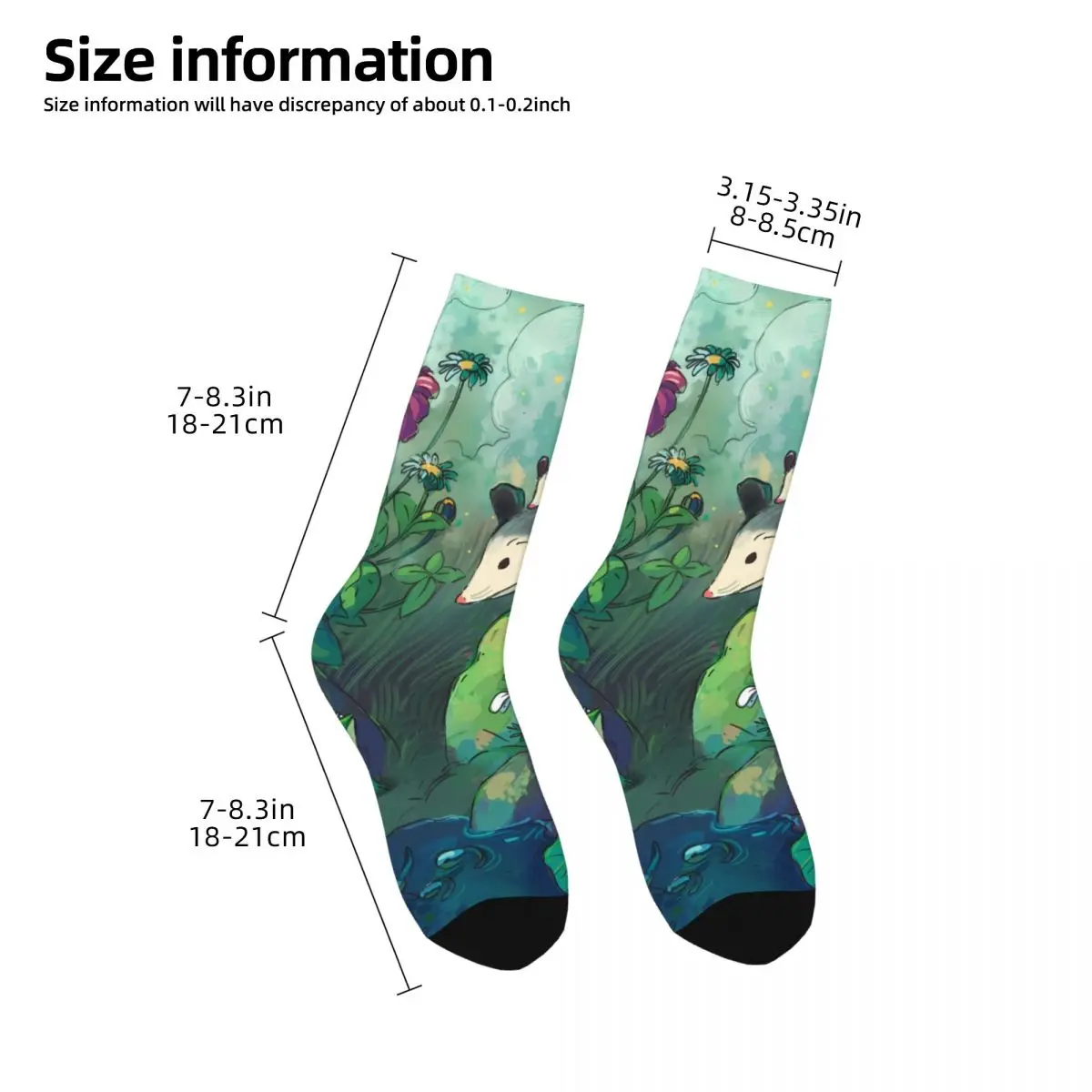 Crazy Sock for Men New Parents Hip Hop Vintage Opossum Cute Animal Happy Breathable Pattern Printed Boys Crew Sock Seamless Gift