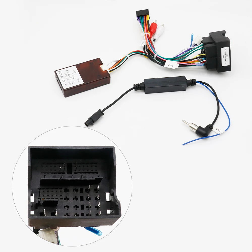 For Porsche Macan 2016 Car Radio Wiring Harness Cable With Canbus Decoder Box Android Head Unit Power Adapter
