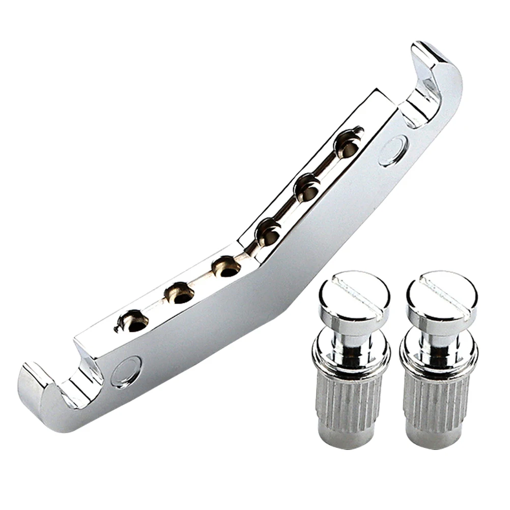 

Metal Guitar Bridge Saddle Roller Tailpiece Electric Guitar Parts Durable VShaped Stable Sound Intonation Chromed