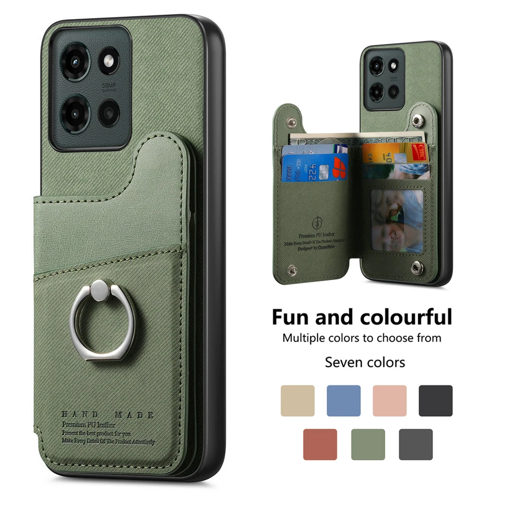 Wallet Double Button Magnet Leather Card Capa for Motorola Moto Edge 60s Pro 70 Fusion 60 Stylus 50 Fusion 70 Signature Case