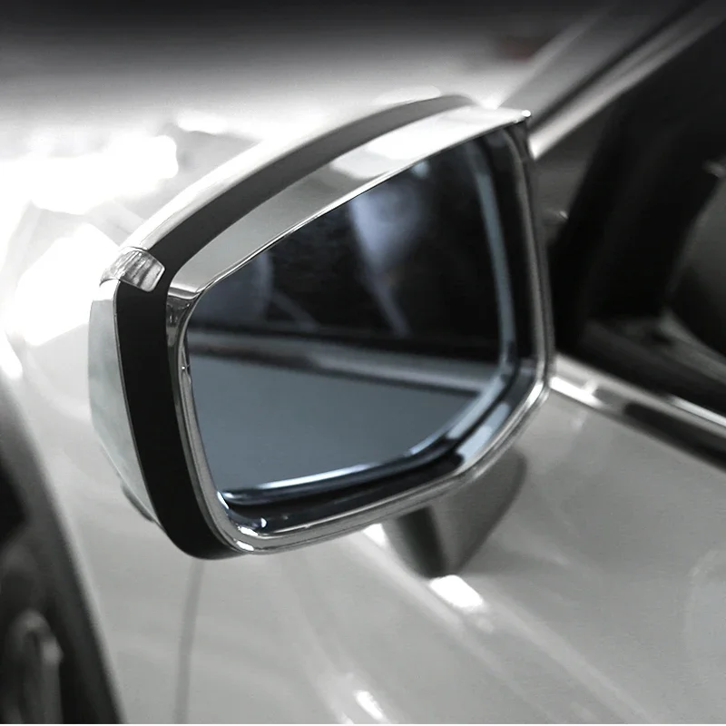 For Hyundai Tucson NX4 2021 2022 ABS Chrome Rearview Mirror Covers Rain Eyebrow Frame Board Rainproof Protection Car Accessories