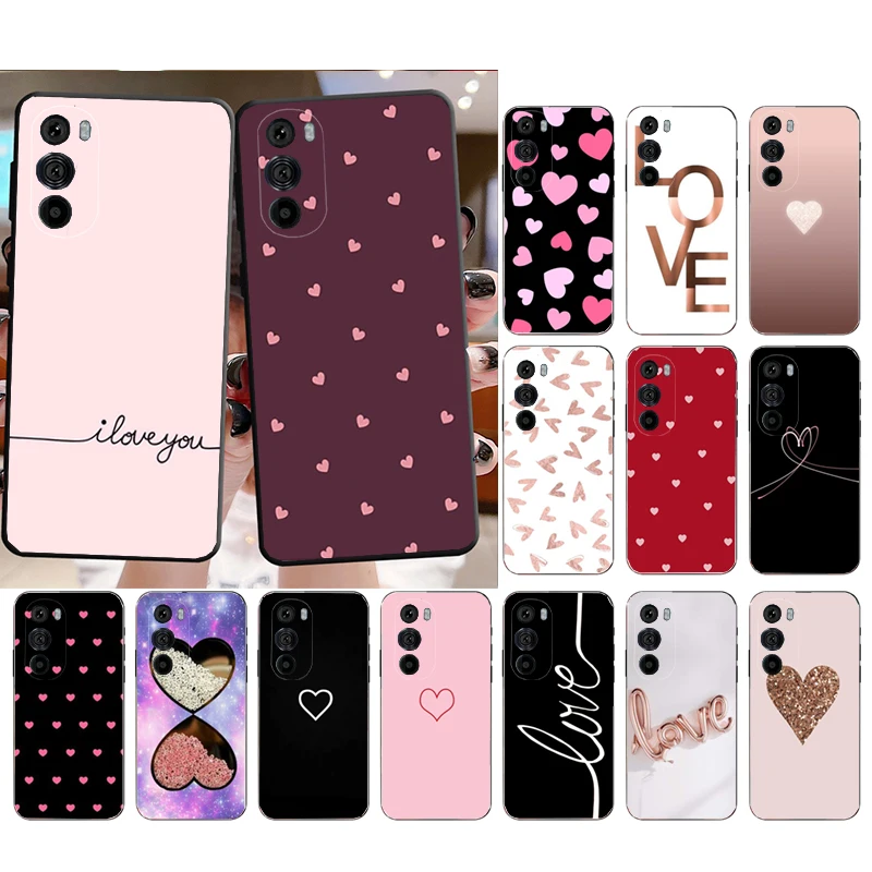 حافظة هاتف لهاتف موتورولا إيدج 50 40 برو 60 50 40 30 Ultra Neo Fusion Moto G85 G72 G53 G54 G84 G13 G32 أحبك قلب وردي #4