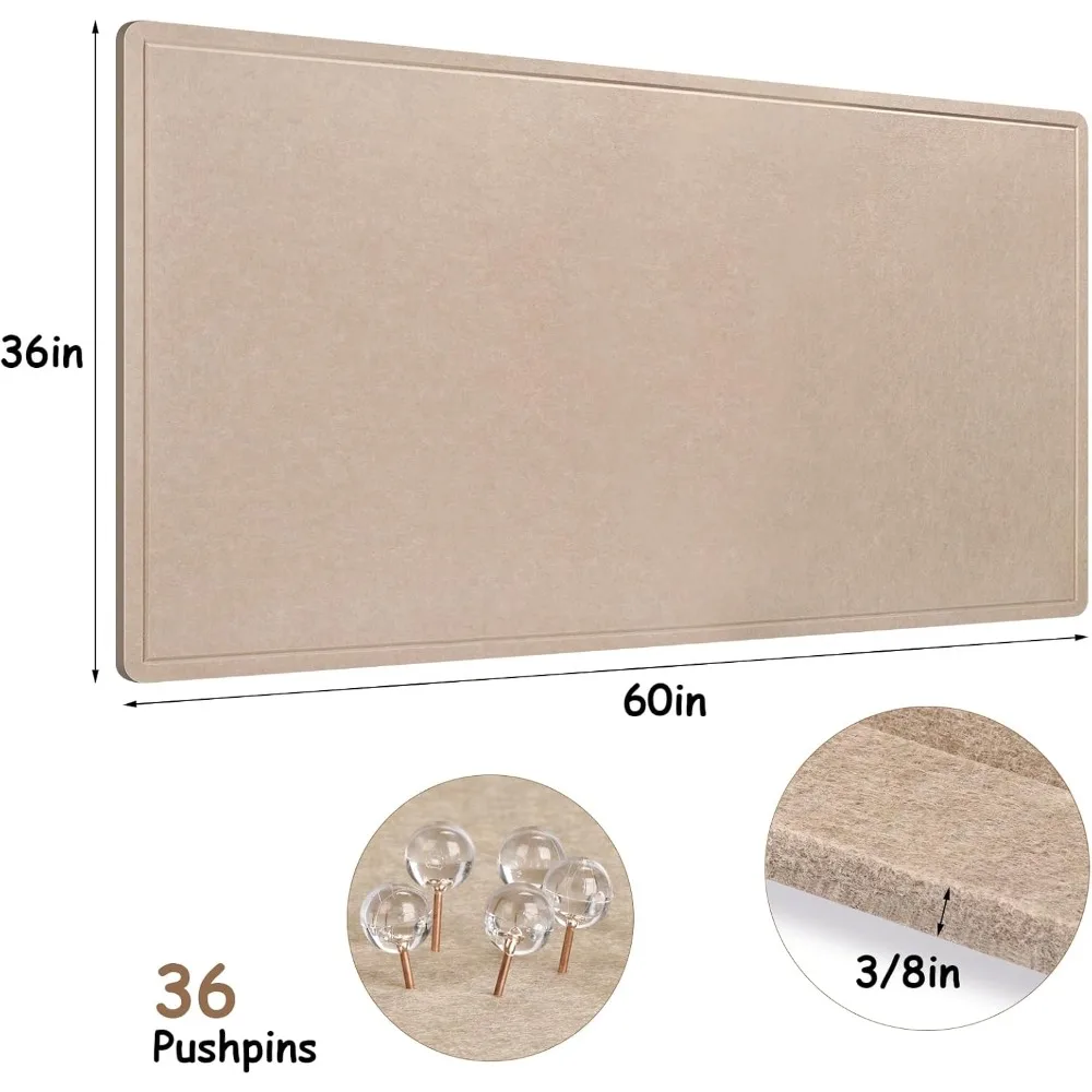 Складная большая фетровая доска объявлений 60x36 дюймов, самоклеящаяся доска объявлений с кнопками для декора домашнего офиса