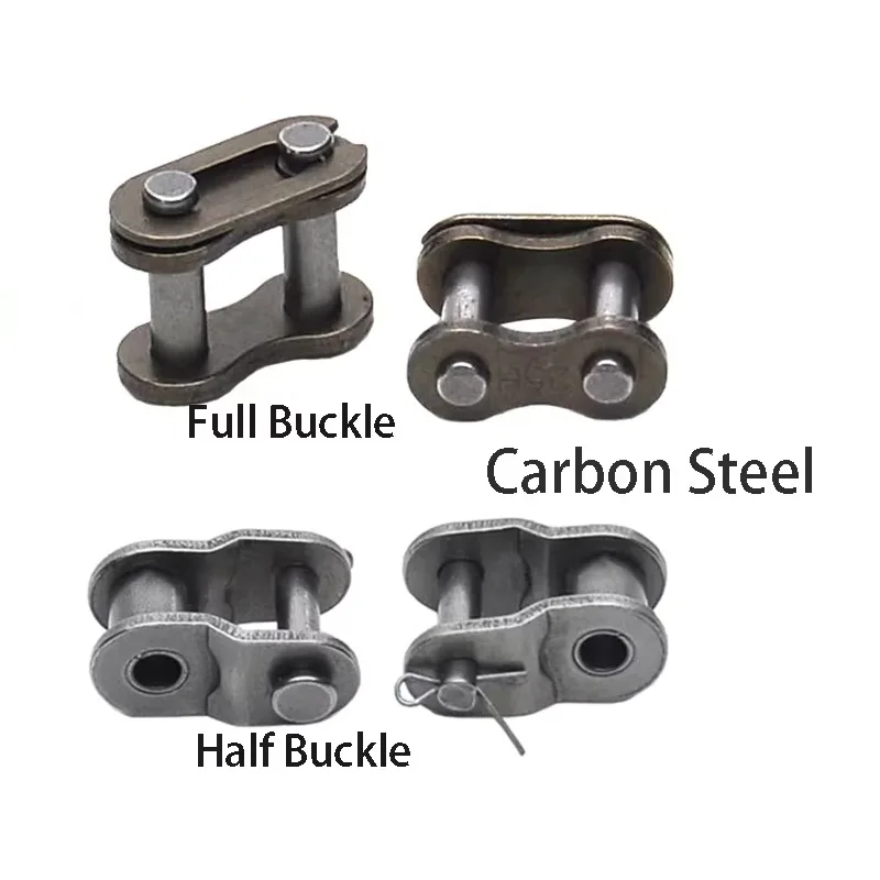 2Pcs Chain Join Buckle Half/Full Carbon Steel 04C 06B 06C 08A 08B 10A 12A 16A Single Rows Short Pitch Roller Chain Join Link