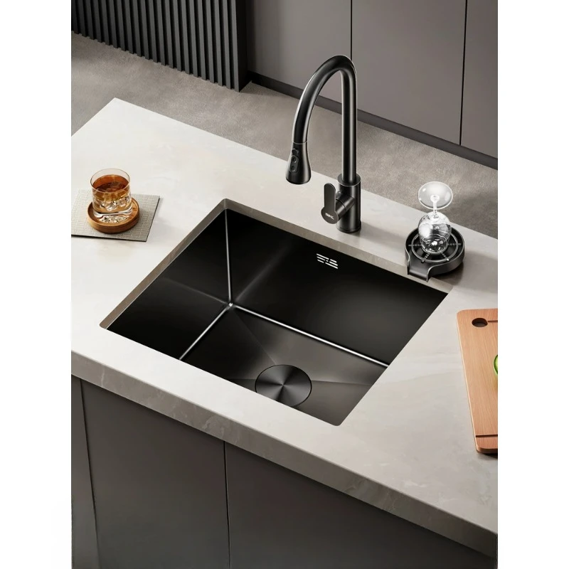 

Black nano-sink, single-sink, mini-bar, sink, 304 stainless steel sink, small size