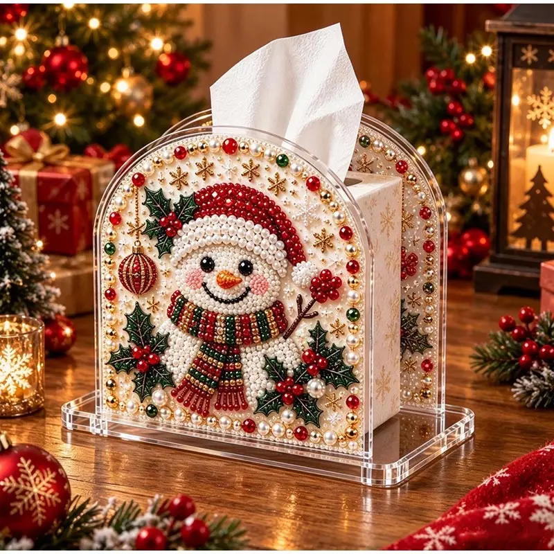 DIY Christmas Pearl Diamond Art Painting Tissue Box Holder Christmas-themed pearl and diamond art design for Adult & Beginner