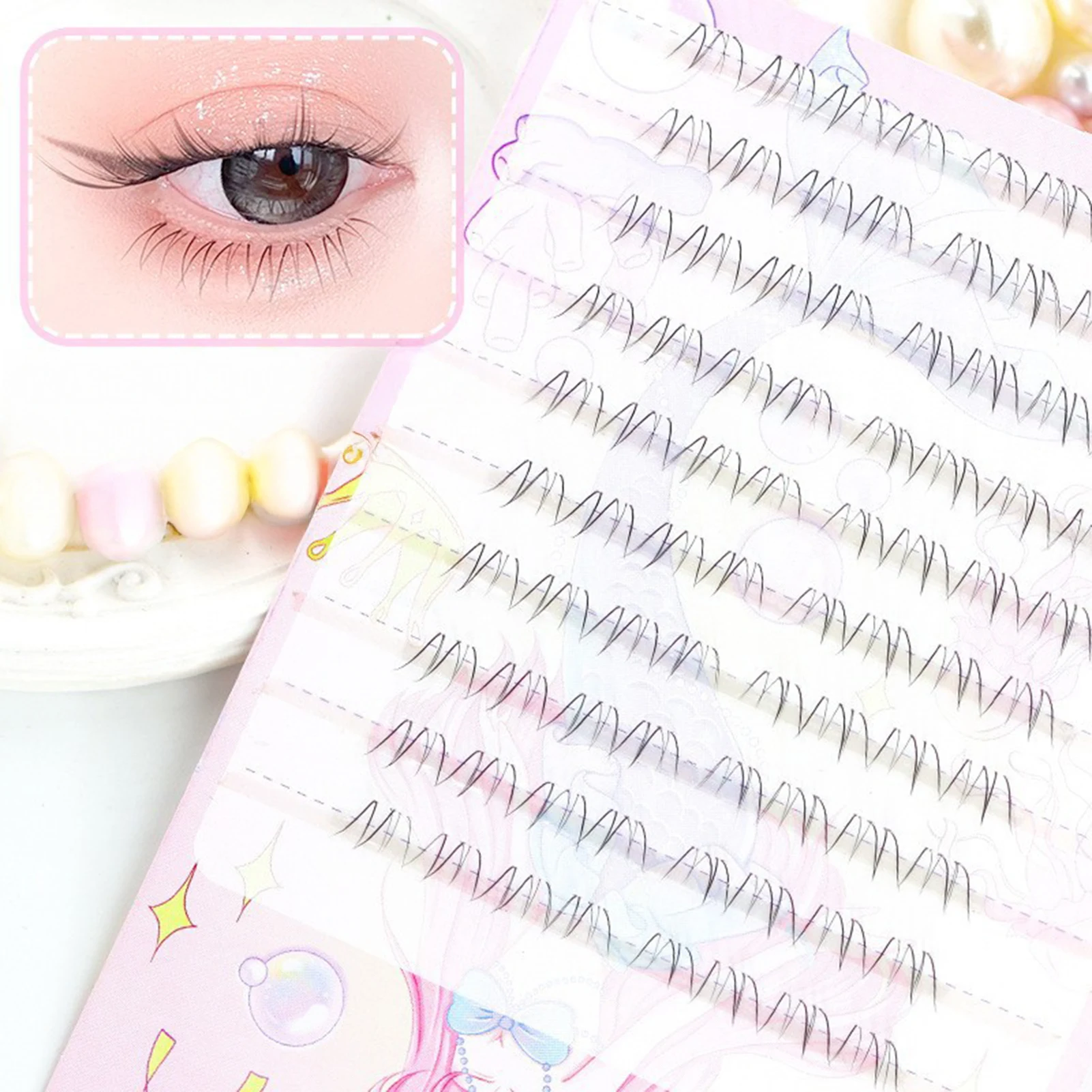 10 rijen 5-6 mm lucht onderste wimpers fee nepwimpers gesegmenteerde natuurlijke onderwimpers verlenging manga bodemwimpers wimpermake-up