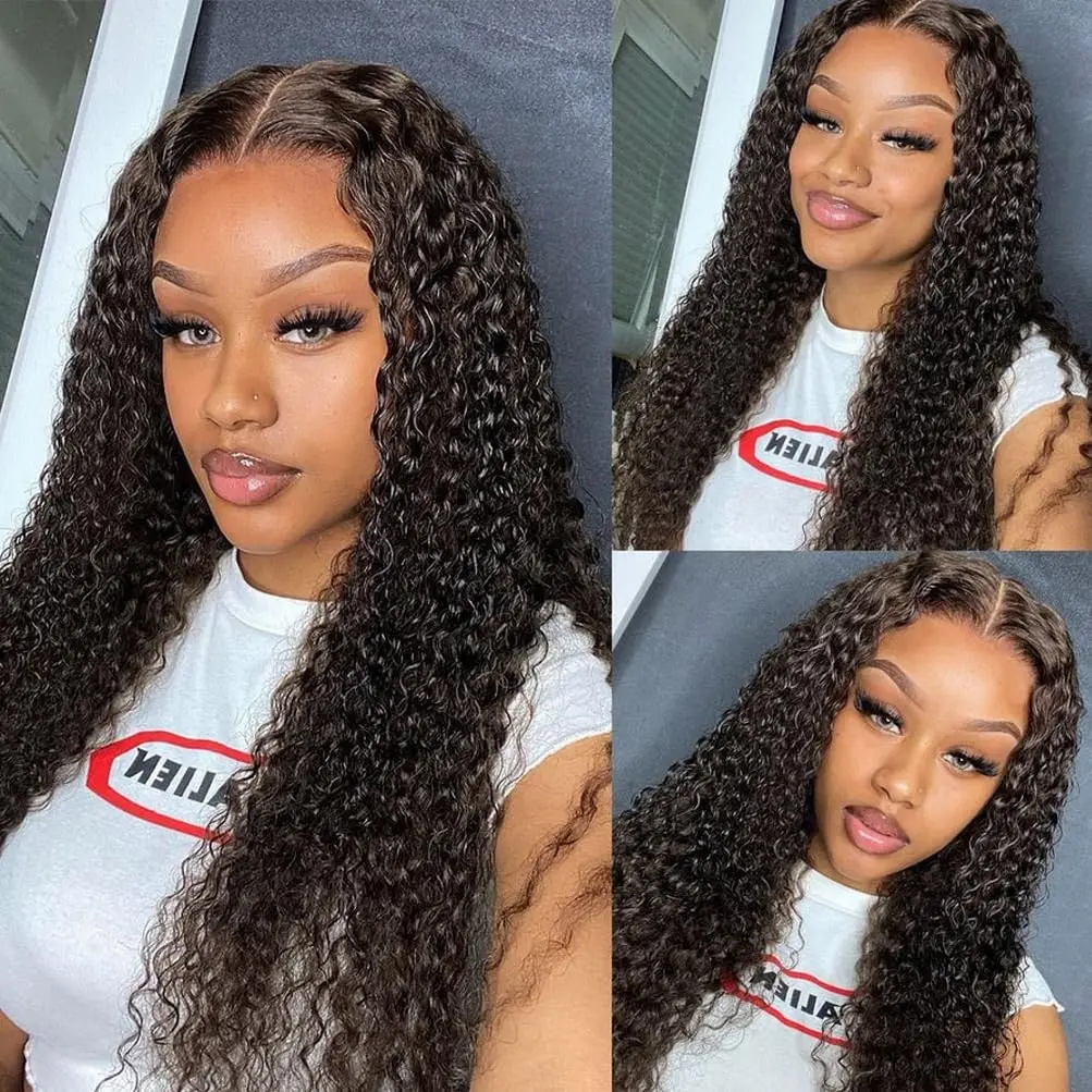 

38inch Lace Front Brazilian Transparent Preplucked Curly Wigs On Sale Deep Wave 13x6 Hd Lace Frontal Human Hair Wig For Women