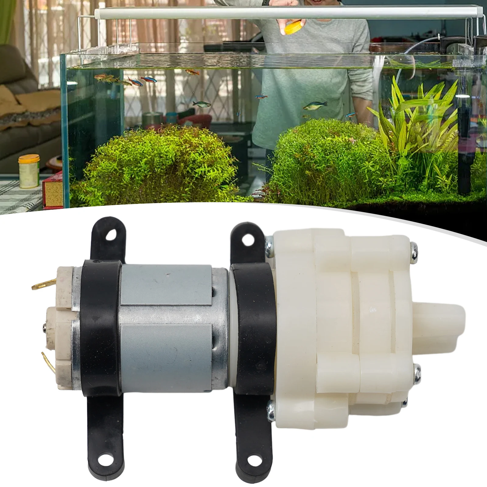 

1pc R385 Aquarium Fish Tank Circular DC Diaphragm Pump Low Noise Aquarium Air Pump Replacement Parts Power Tools Accessories