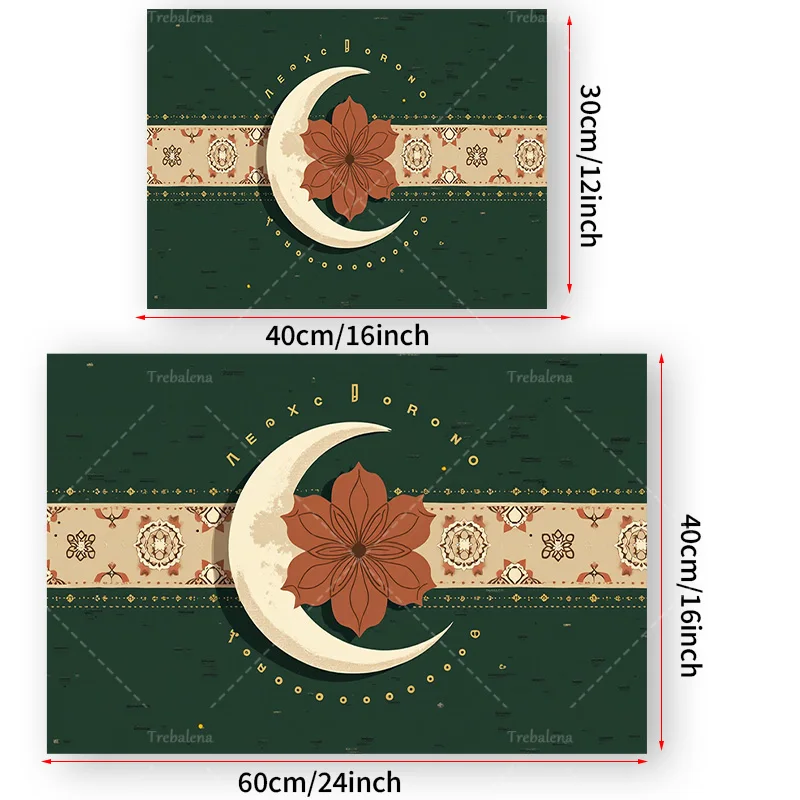 قطعة واحدة من نسيج الحائط بوهو شيك على شكل هلال وقمر ولوتس لديكور الغرفة البوهيمية