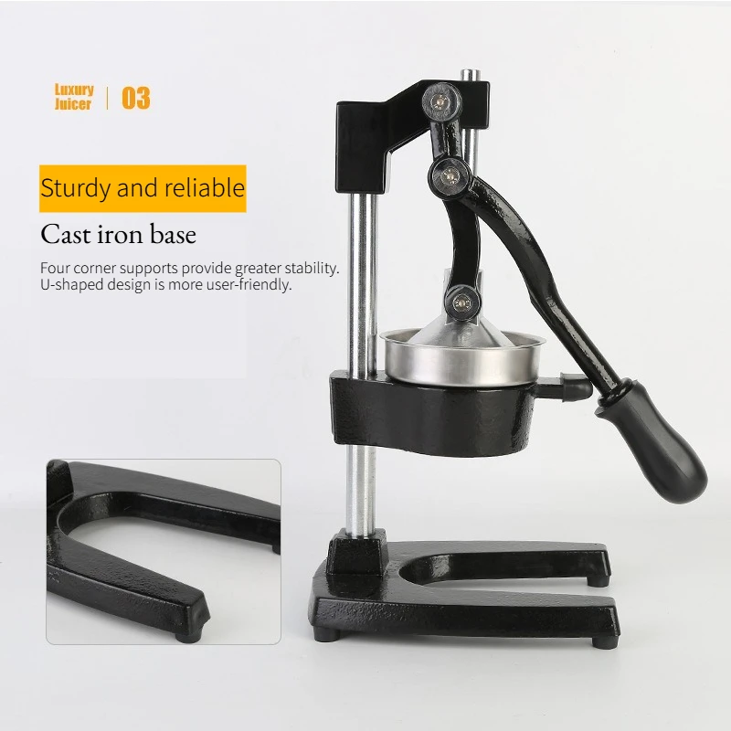 Alat Pemeras Jeruk Manual Besi Cor Tahan Lama - Mesin Pemeras Buah Stainless Steel Multifungsi untuk Rumah & Dapur
