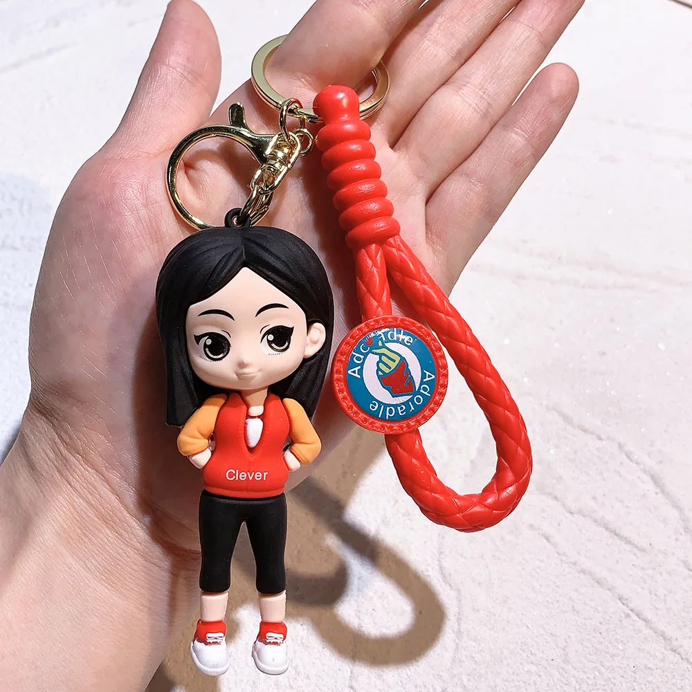 Disney Cartoon Princess Silicone Keychain Anime Figure Frozen Elsa Snow White Belle Ariel Keychain Car Backpack Accessories Gift