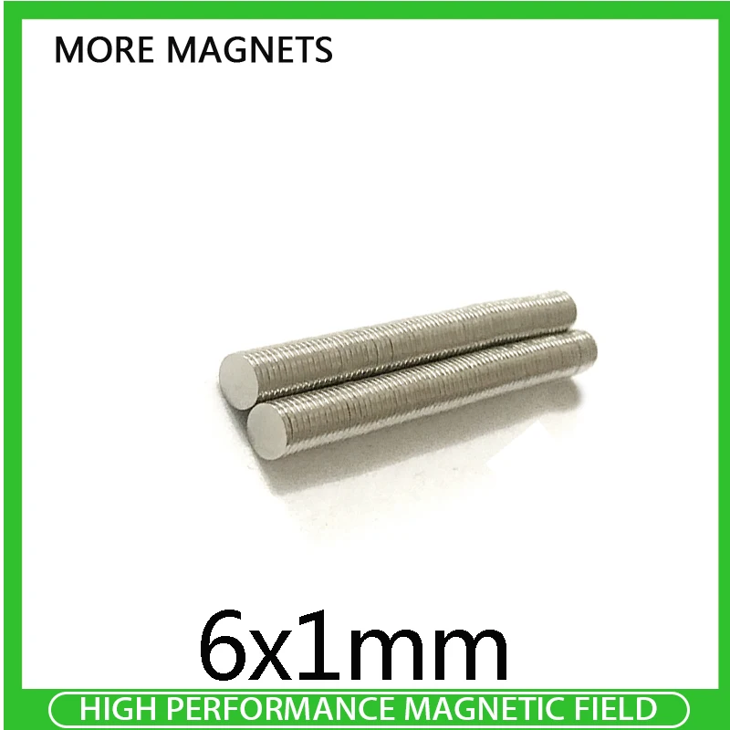 

50/100/200pcs 6x1mm Thin Neodymium Strong Magnets 6mm*1mm Permanent Small Round Magnet 6x1mm Powerful Magnetic Magnet 6*1 mm N35