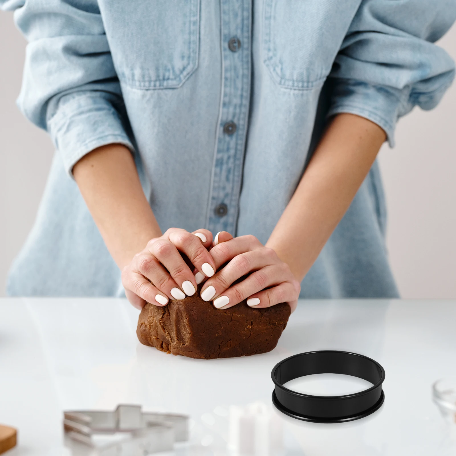 

8Pcs Stainless Steel Mousse Rings Round Multi-Function Cake Mold Baking Tool Reusable Non-Stick Pastry Ring Household Baking