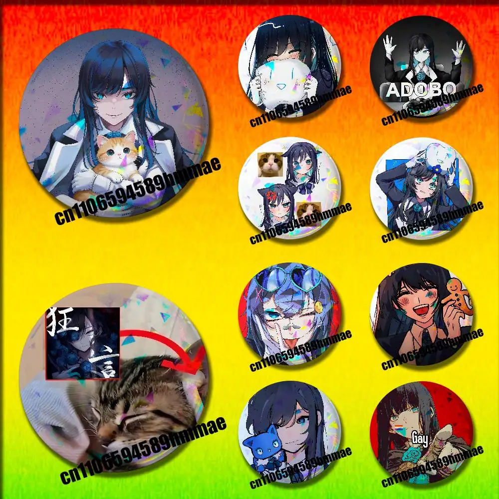 

Singer Ado Ados Best Adobum Cat Round Pins Insignia Badge Cover For Ornament 75mm Cosplay Brooch Button