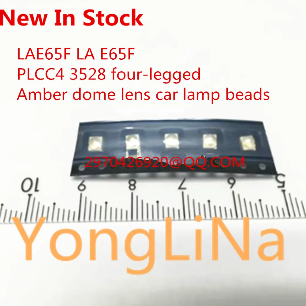 100%New 10-100PCS/LOT LAE65F LA E65F PLCC4 3528 Four-legged Amber Dome Lens Car Lamp Beads