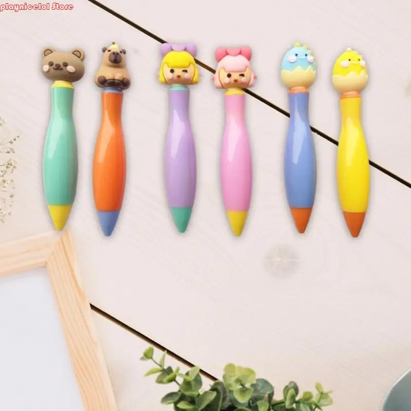 E8BA 6 PECIES NOVITÀ NOVITÀ Short BallPoint Pen Cartoon Cartoon Pen Pen point 0,7 mm