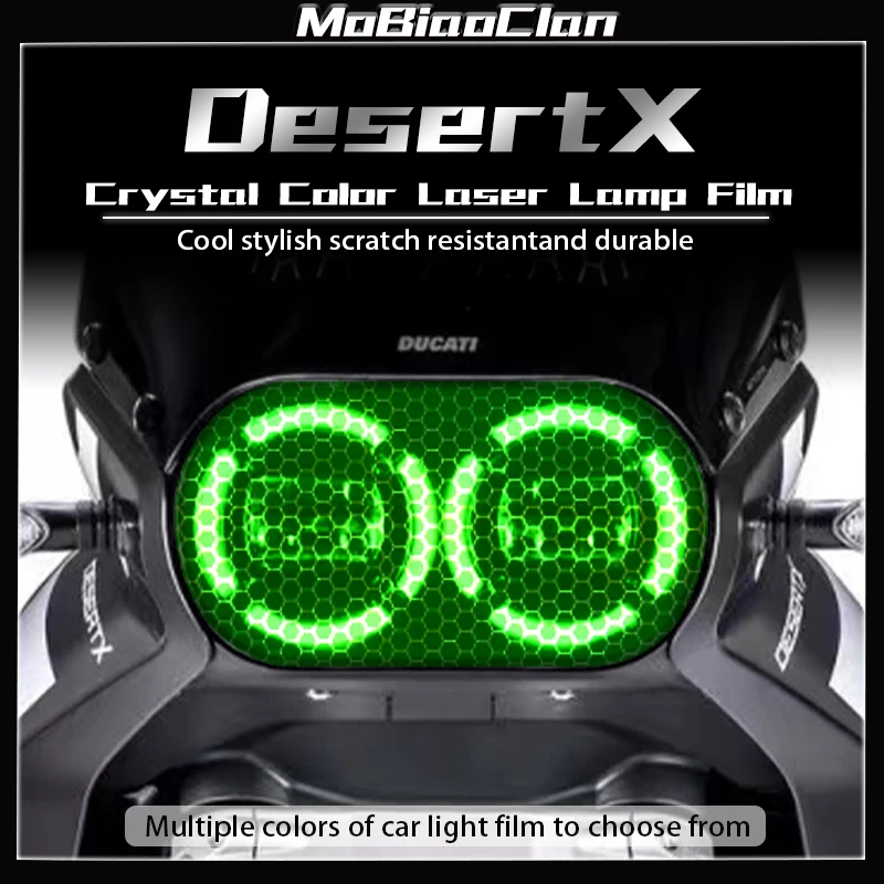 

For Ducati Desert X DesertX Motorcycle honeycomb laser light film headlight and taillight scratch film accessories modification