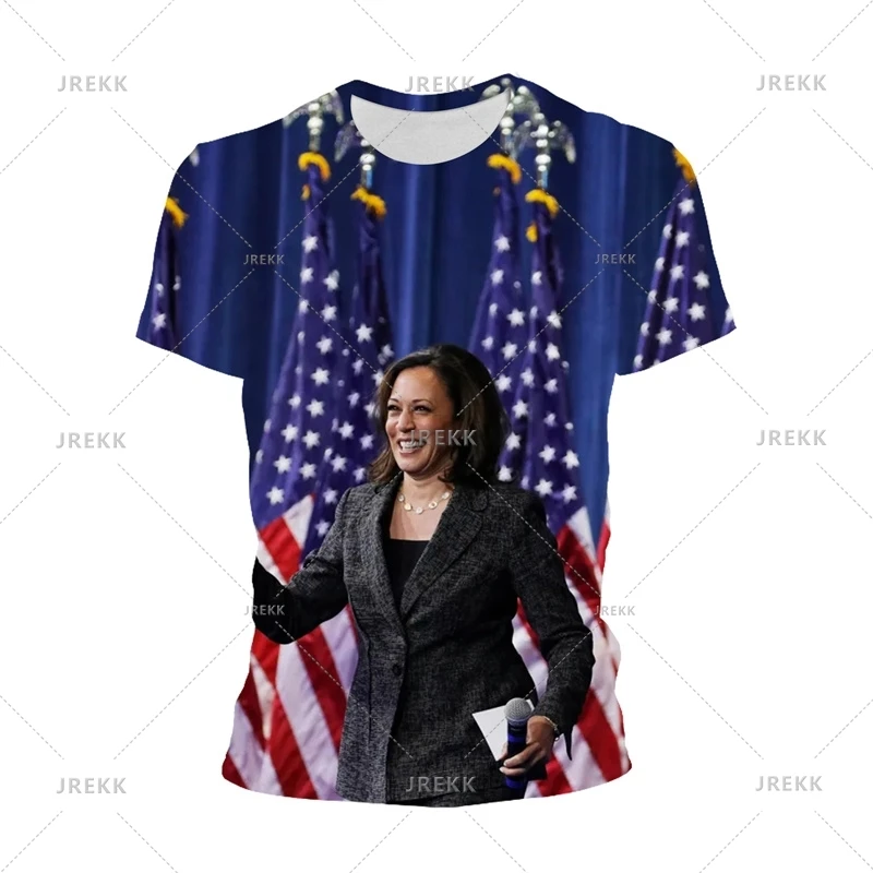

Новая футболка в Камали Харрис, мужские футболки с графическим рисунком для президентских выборов США, модная футболка 2024, американская женская футболка