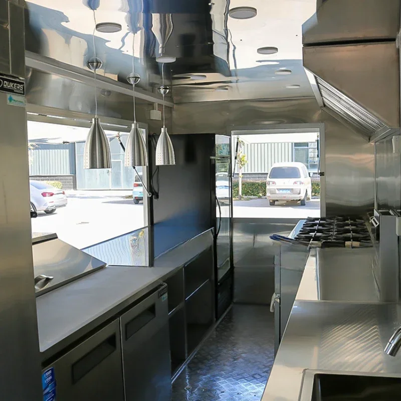 Camp New Food Trailer with Full Kitchen Equipment BBQ Food Truck Mobile Kitchen Restaurant for Sale