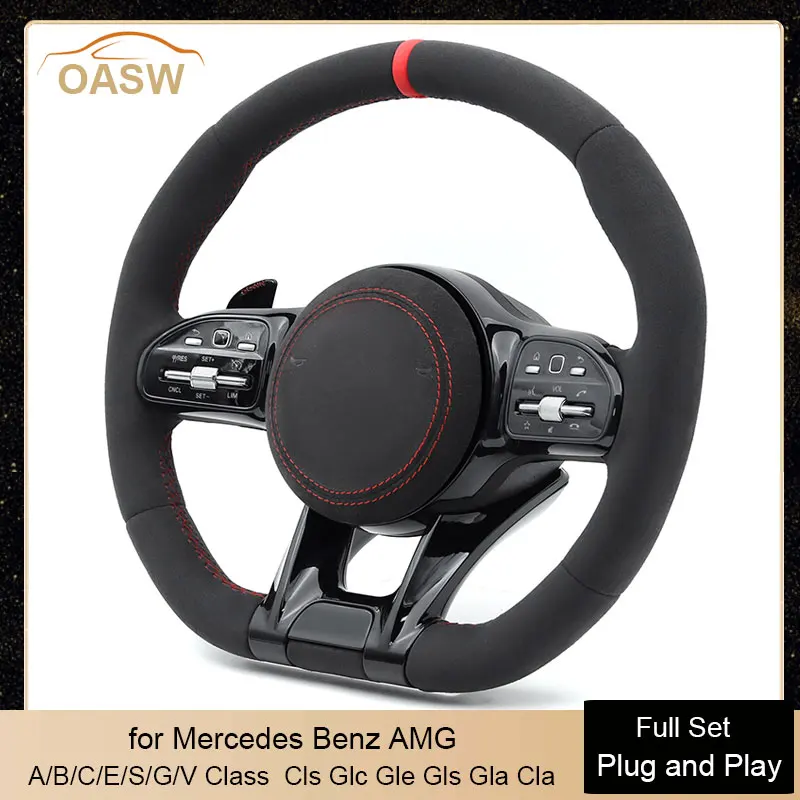 

Full Alcantra Car Steering Wheel Assembly for Mercedes Benz AMG W204 w205 w213 E Class gla x156 ml w166 w177 w176 W246 W221 W222