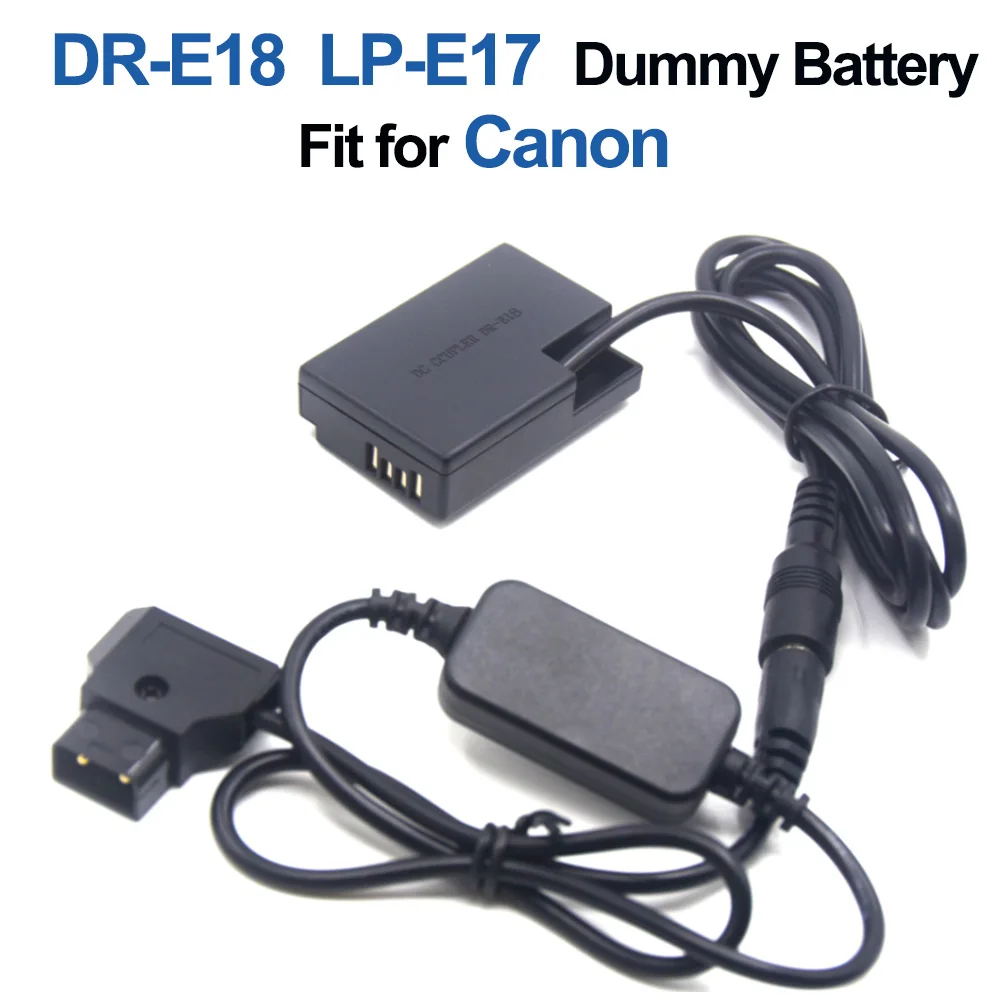 

LP-E17 LPE17 Dummy Battery DR-E18 DC Coupler D-tap to DC Cable Fit for Canon EOS 750D 850D Kiss X8i 760D T6S 77D Camera