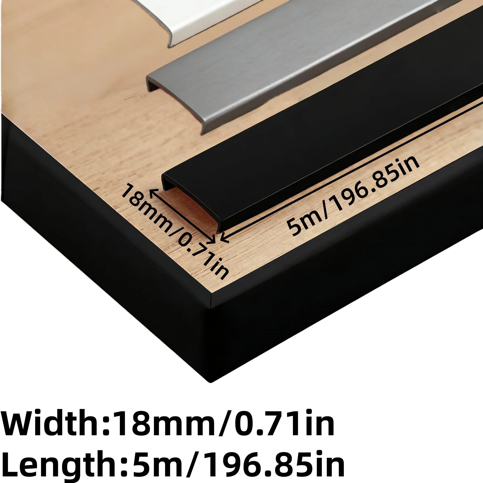 1PC U-shaped Self-Adhesive Edge Trimming Strip - A Flexible Wood Edge Protector Suitable for Countertops, Cabinets, Tables, image 2