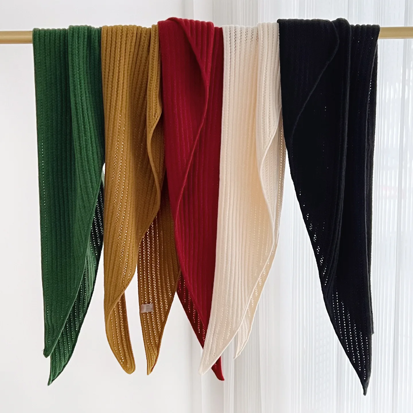 

Шерстяной женский вязаный треугольный шарф большого размера, зимний утолщенный теплый однотонный дизайнерский платок, шейный платок, роскошная накидка Bufanda