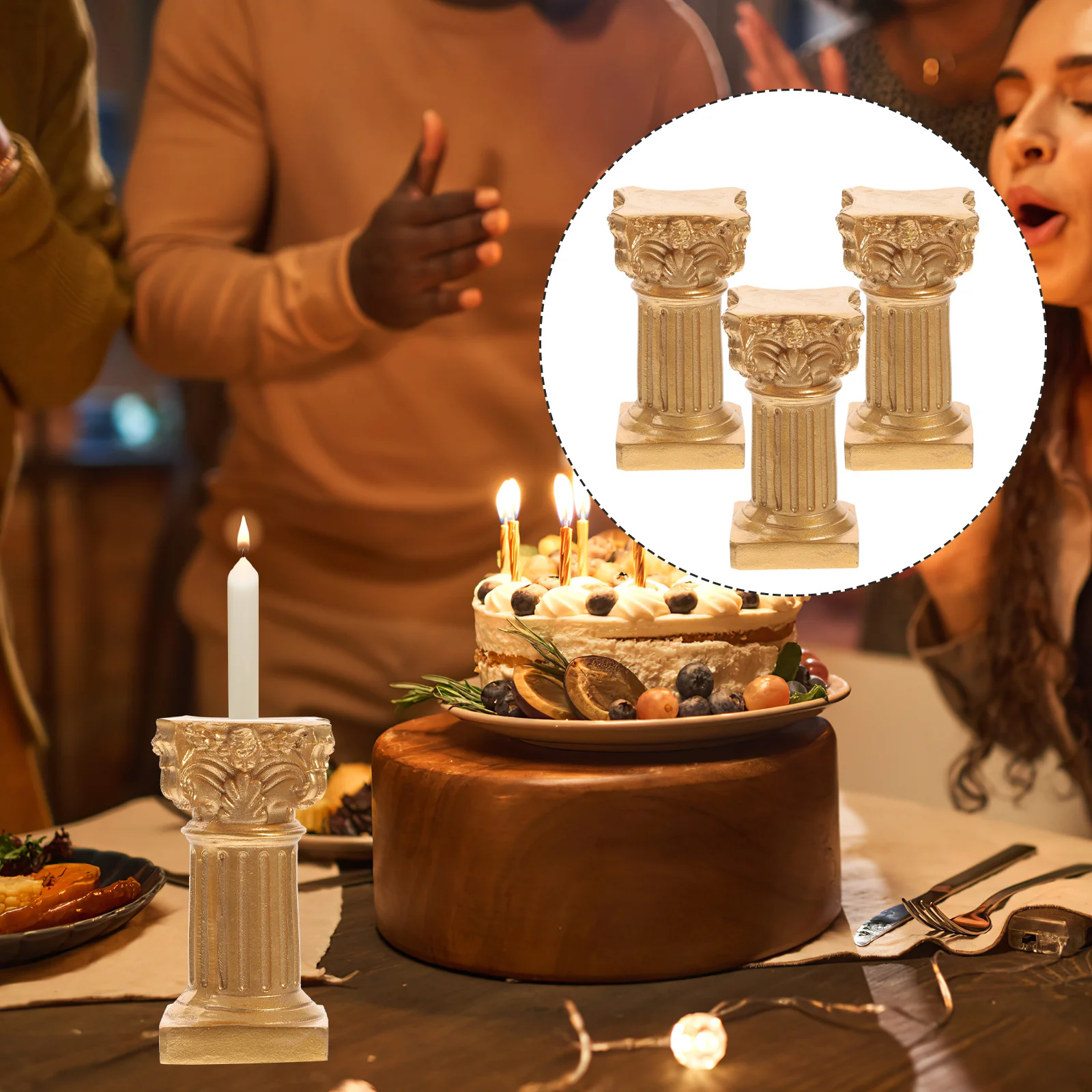 3 قطعة مجموعة حامل العمود الروماني الراتنج تمثال عمود صغير لسطح المكتب ديكور المنزل صور الدعامة حامل صغير