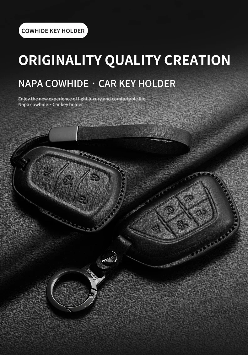 Leder Auto Schlüssel etui Abdeckung für Cadillac ct4 ct5 ats ct6 cts dts xt5 escalade esv srx sts xts xt4 28t elr Autos chl üssel Zubehör – Detail 2