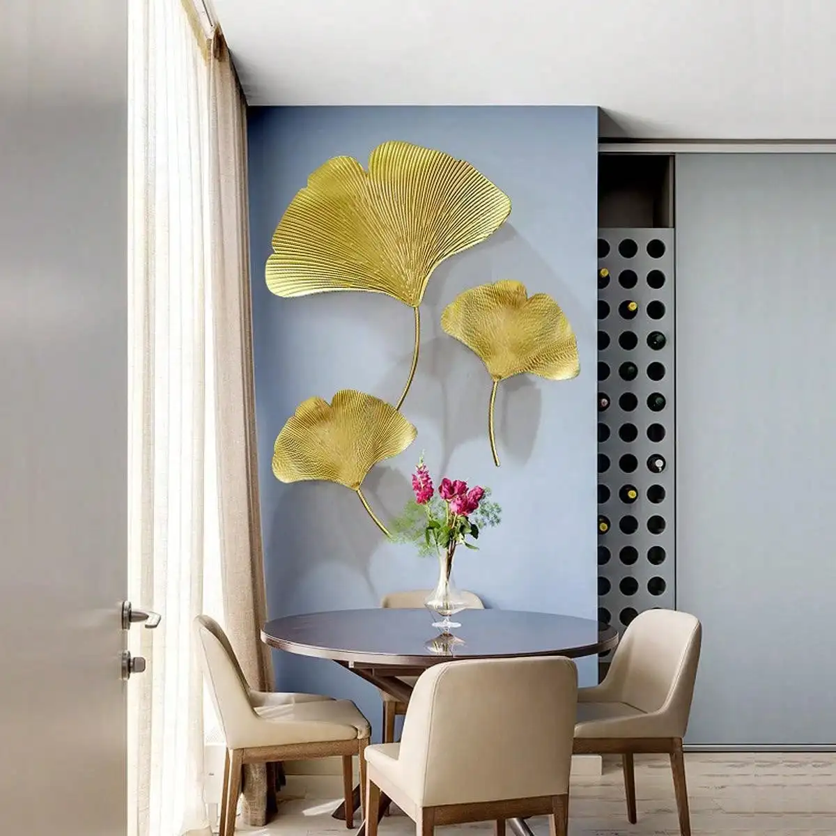1pc Minimalist Creative Stereo Ginkgo Leaf Hangings Home Decor Wall Decor For Living Room, Porch, Bedroom, Sofa Background Wall