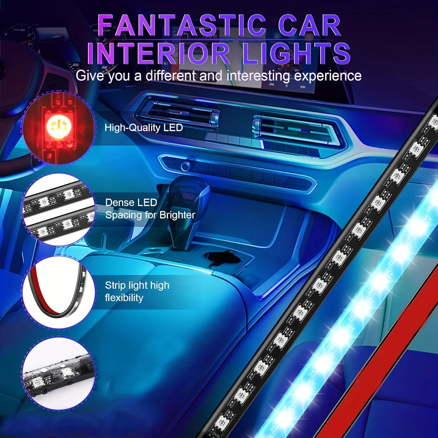 48LED RGB Ambient Light LED Ca - Led Ambient Interior Car Lights App Control recension och pris