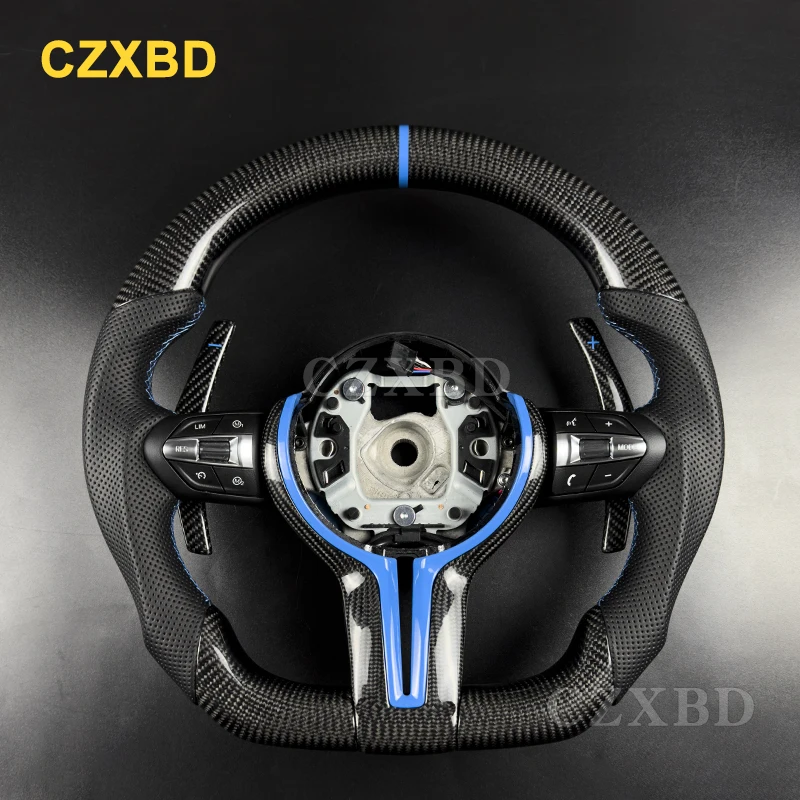 

For BMW F48 F30 F31 F34 X1 X2 X3 2017 F25 F32 F33 F36 F48 F39 F49 F10 F11 F01 F03 Real Carbon Fiber Steering Wheel Customized