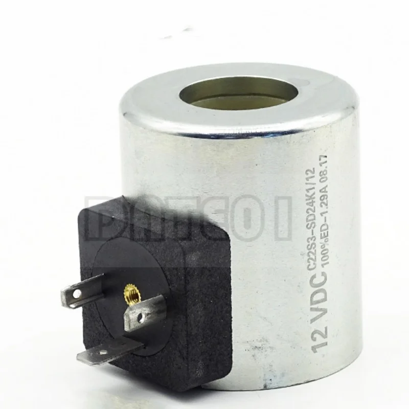 

Hydraulic Solenoid Valve Coil C22s3-Sd24k1/12 1.29A Inner Diameter 22mm Outer Diameter45mm Height 50mm 12VDC 24VDC