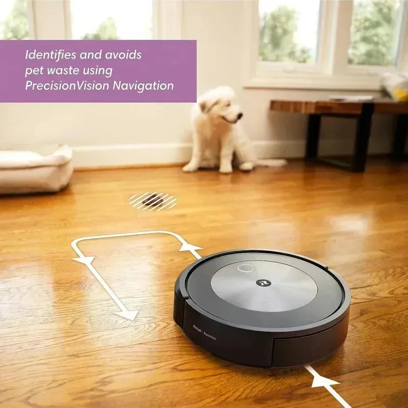 PMD4-iRobot Roomba j7(7550) مكنسة روبوتية ذاتية التفريغ - تجنب العوائق الشائعة مثل الجوارب والأحذية ونفايات الحيوانات الأليفة، وتفريغها بنفسها،