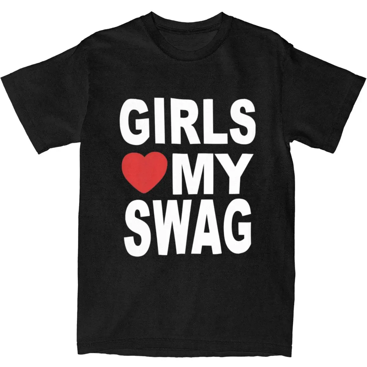 

Harajuku T-Shirt Girls Love My Swag Cotton T-Shirts Funny Saying Hip Hop Tee Shirt for Men's Beach Y2K Retro Short Sleeve Tops