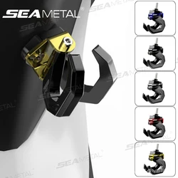 SEAMETAL Aluminum Alloy Motorcycle Helmet Double Hook Mount Motorbike Scooter Helmet Holder Universal Hook Hanger Bags Accessory