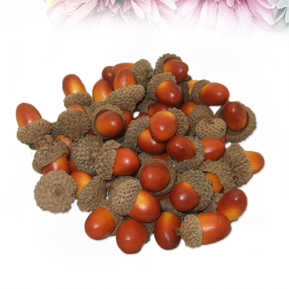 

100pcs Simulated Acorn Decor Artificial Nuts For Home Kitchen Party Table Display Holiday Wedding Garden Decoration Decorative