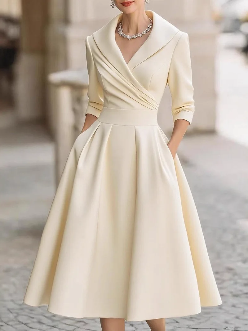 

Elegant Slimming Long Sleeve Dress New Style Waist Cinching Maxi Dress for Party Wedding Banquet Versatile Women's Fashion